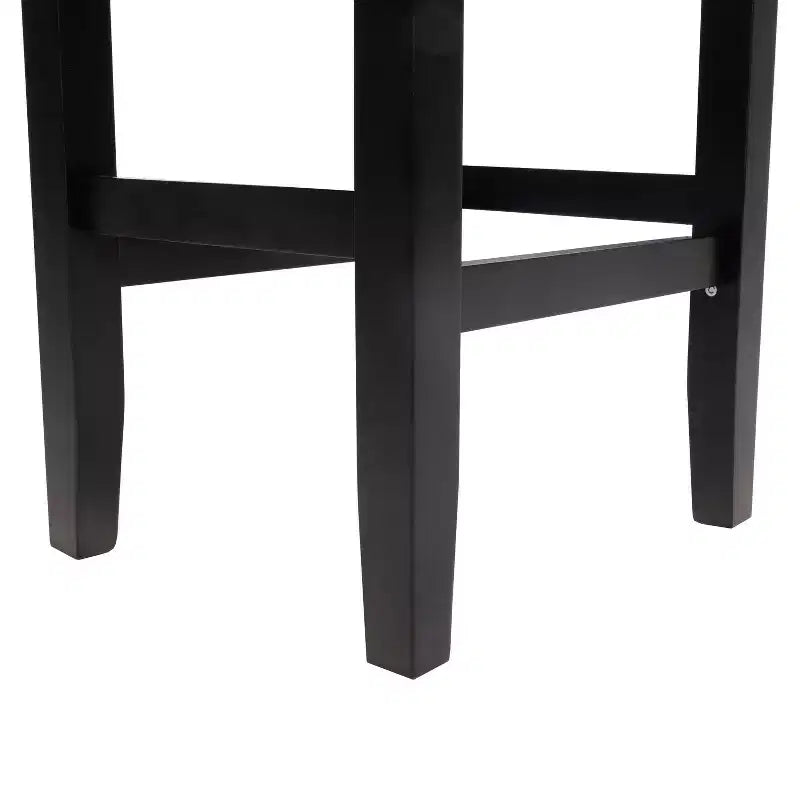 Tabouret de comptoir sans dossier en cuir reconstitué et hévéa de 66 cm, lot de 2
