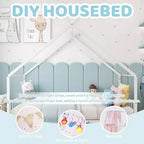 Lit cabane Montessori double en métal pour enfants
