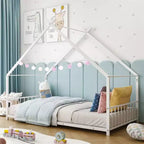 Lit cabane Montessori double en métal pour enfants