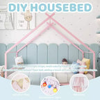 Lit cabane Montessori double en métal pour enfants