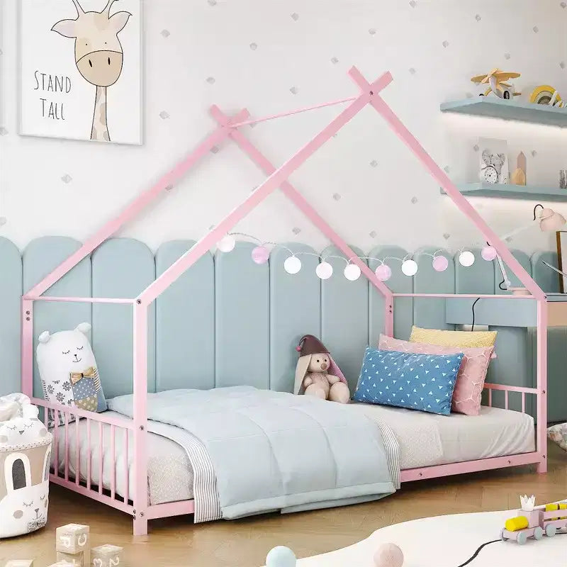 Lit cabane Montessori double en métal pour enfants