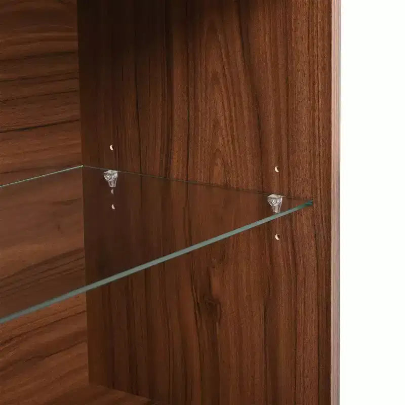 Îlot de dressing avec 6 tiroirs, commode avec plateau en verre et étagères ouvertes, meuble de rangement à bijoux