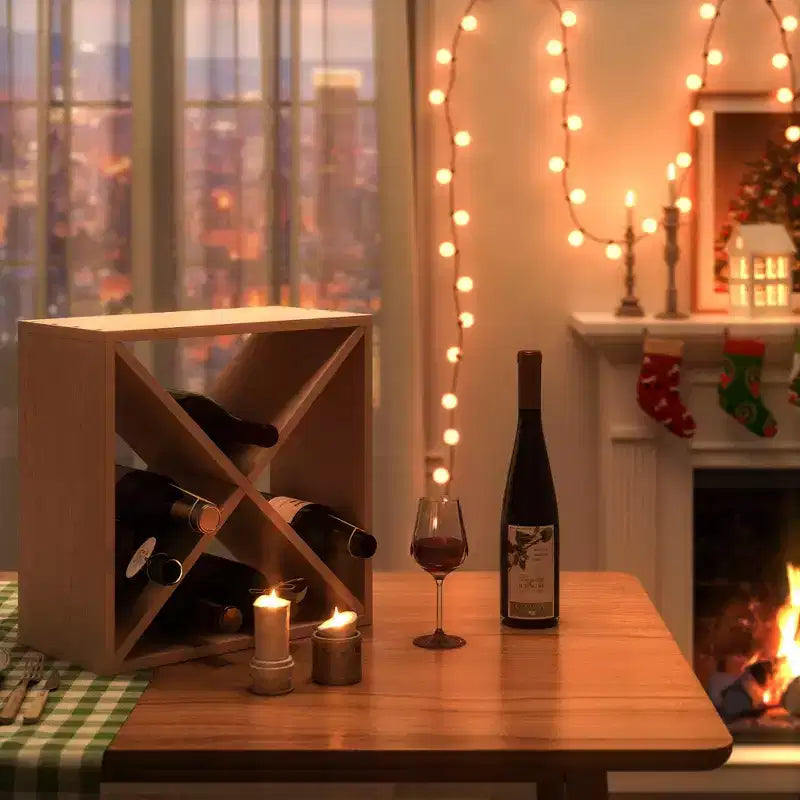 Lot de 4 casiers à vin modulaires empilables pour 24 bouteilles, étagère de présentation en bois sur pied, cube de rangement pour bar, cave et cuisine