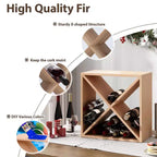 Lot de 4 casiers à vin modulaires empilables pour 24 bouteilles, étagère de présentation en bois sur pied, cube de rangement pour bar, cave et cuisine