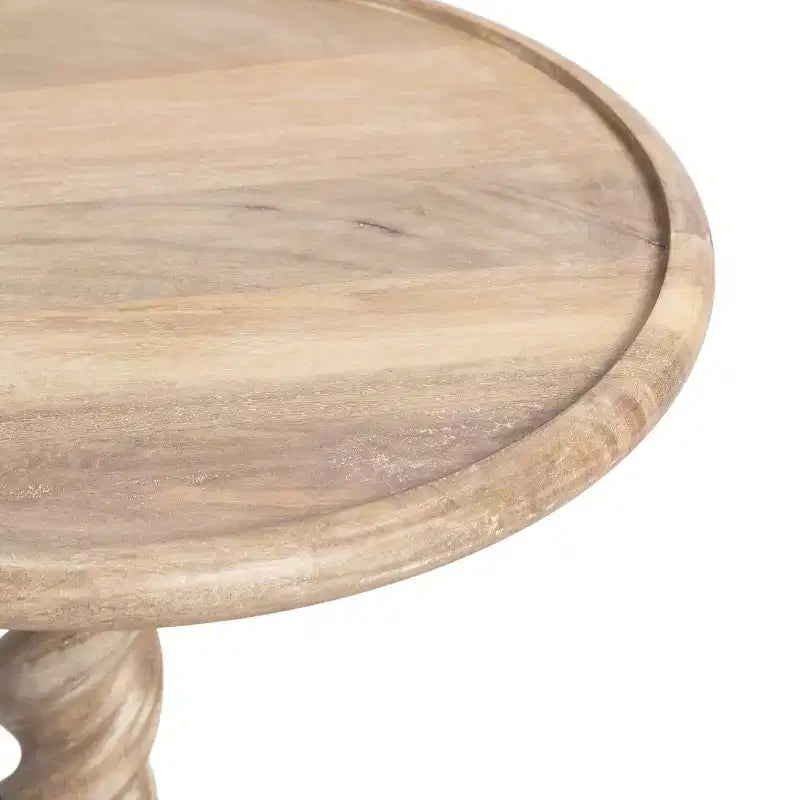 Table d'appoint ronde avec piédestal en corde torsadée