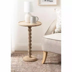 Table d'appoint ronde avec piédestal en corde torsadée