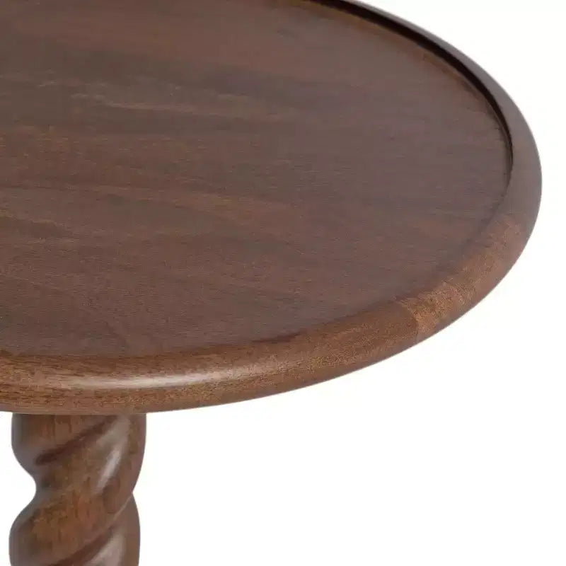 Table d'appoint ronde avec piédestal en corde torsadée