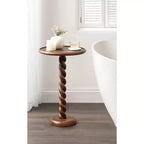 Table d'appoint ronde avec piédestal en corde torsadée