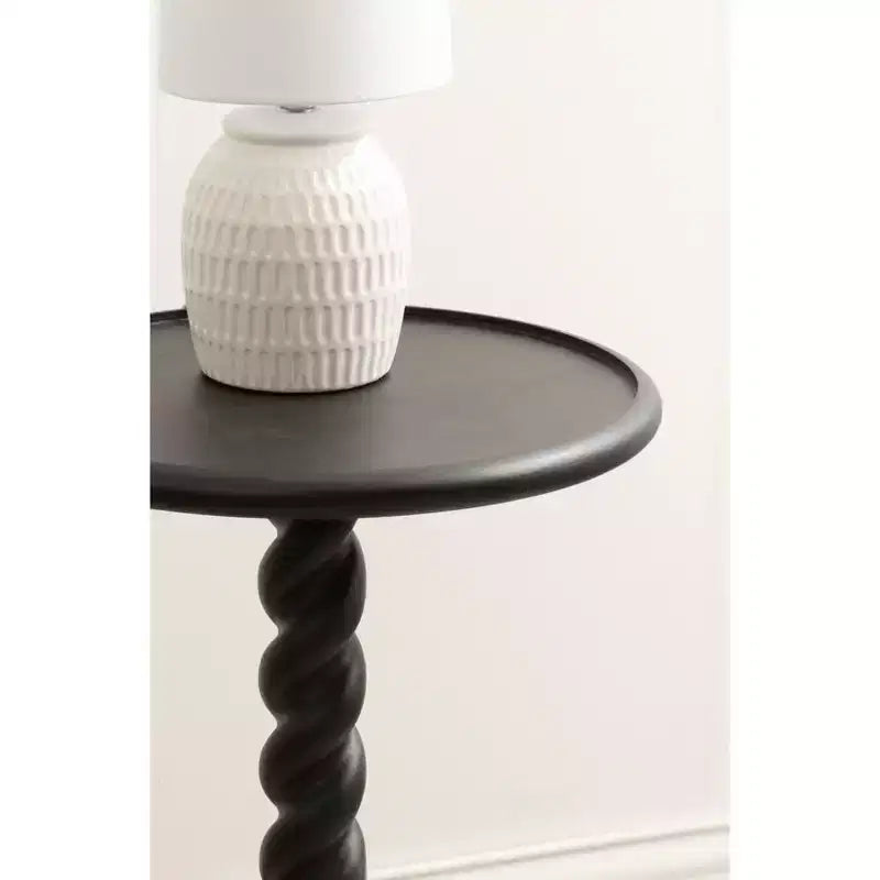 Table d'appoint ronde avec piédestal en corde torsadée