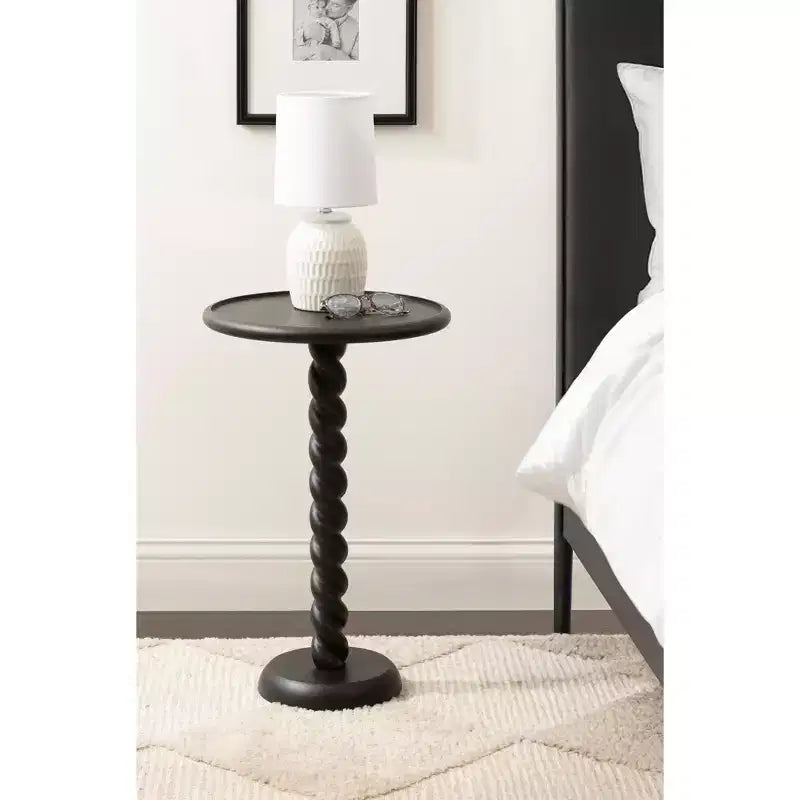 Table d'appoint ronde avec piédestal en corde torsadée
