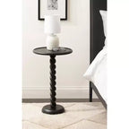 Table d'appoint ronde avec piédestal en corde torsadée