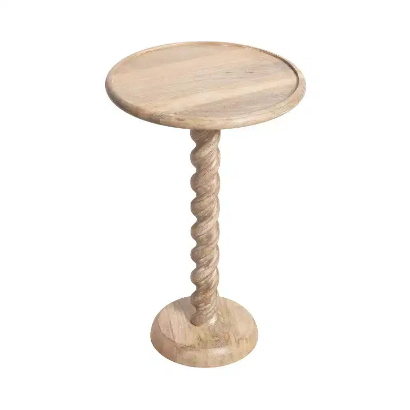 Table d'appoint ronde avec piédestal en corde torsadée
