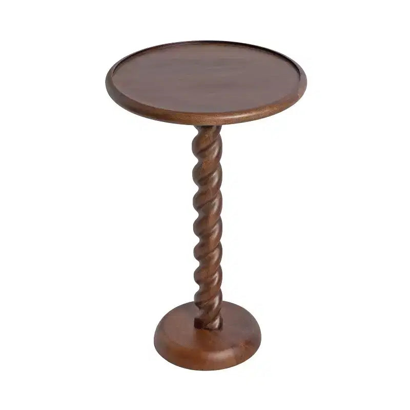 Table d'appoint ronde avec piédestal en corde torsadée