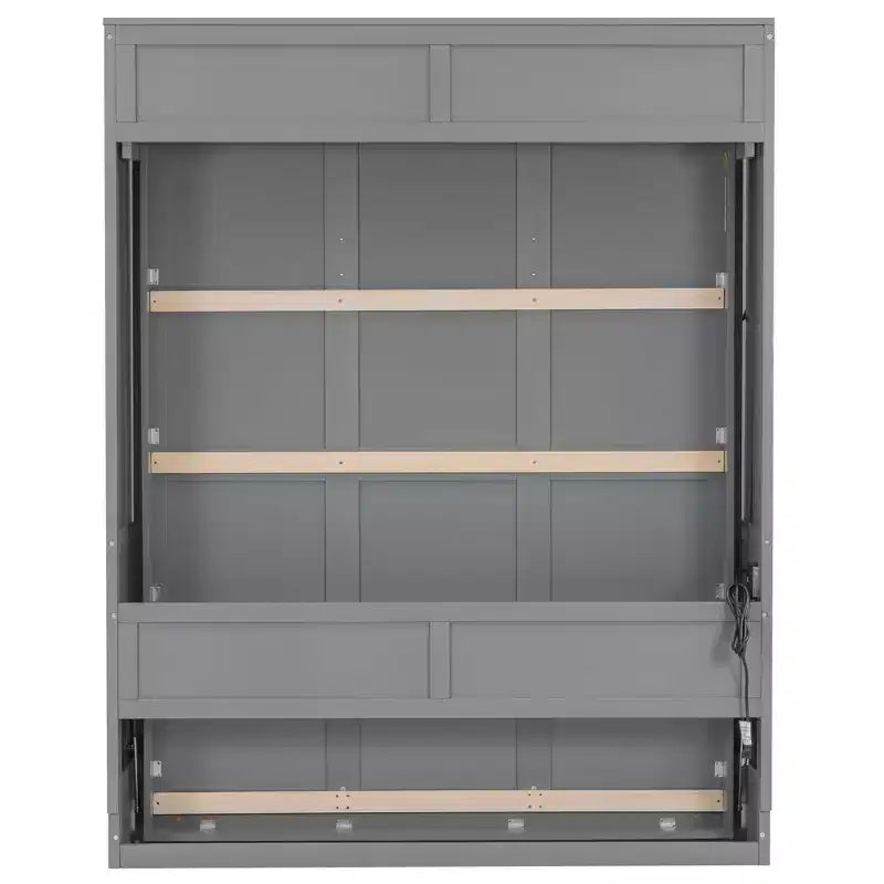 Lit escamotable Queen avec bureau, lumières DEL et station de recharge USB