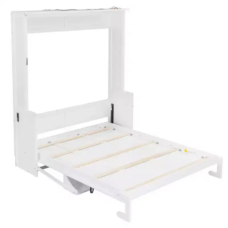 Lit escamotable Queen avec bureau, lumières DEL et station de recharge USB