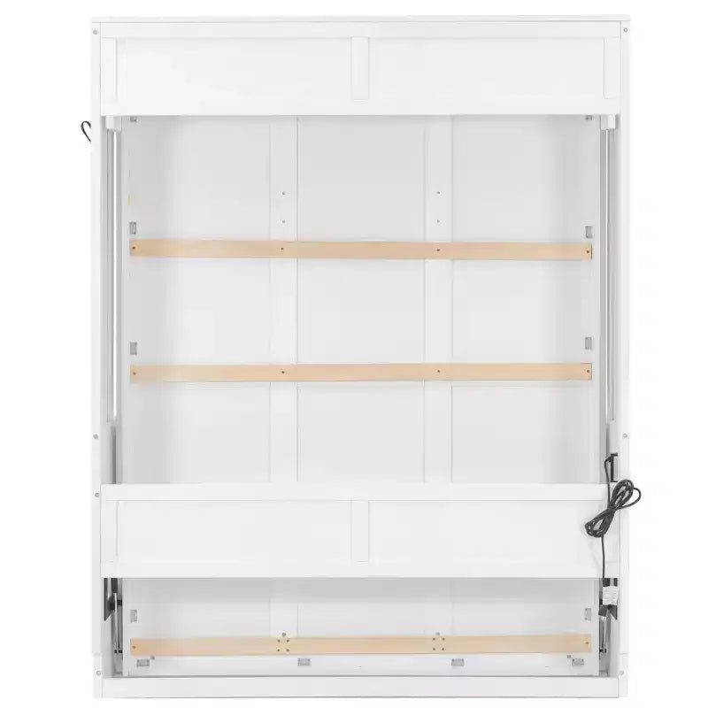 Lit escamotable Queen avec bureau, lumières DEL et station de recharge USB