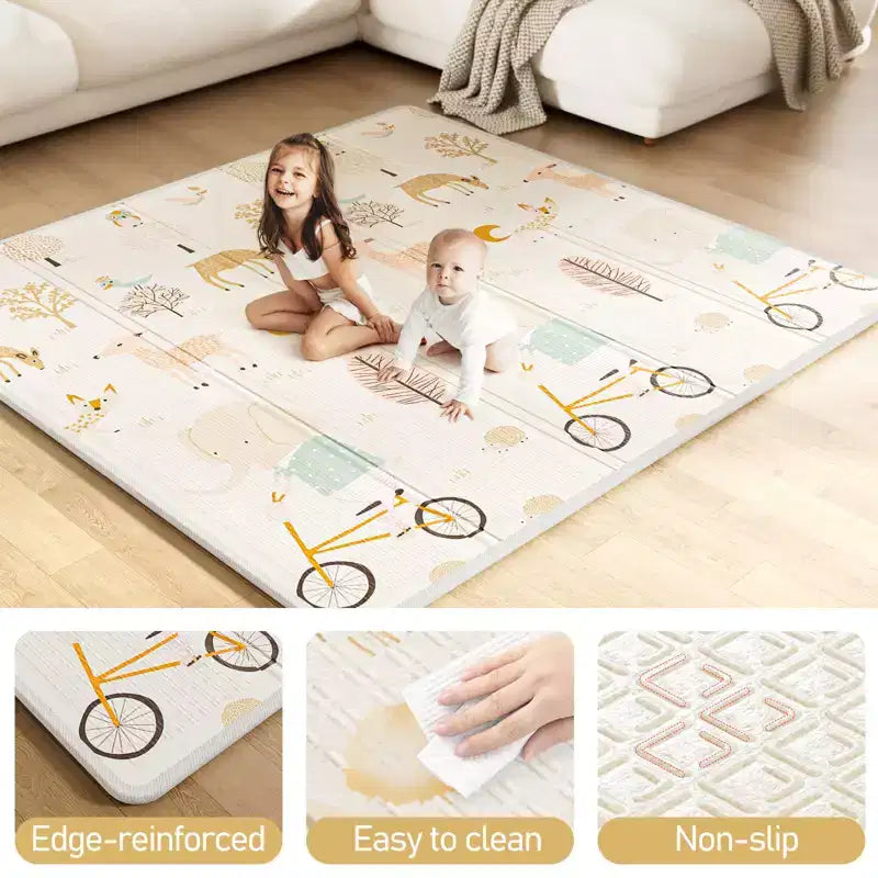 Parc bébé avec tapis 150 x 150 cm, centre d'activités intérieur et extérieur, barrière de sécurité pour bébés et tout-petits