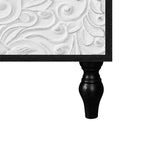Meuble de Rangement avec Porte Sculptée Fleurie, Meuble d'Entrée avec Poignée Métallique, Buffet pour Salon