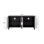 Meuble de Rangement avec Porte Sculptée Fleurie, Meuble d'Entrée avec Poignée Métallique, Buffet pour Salon