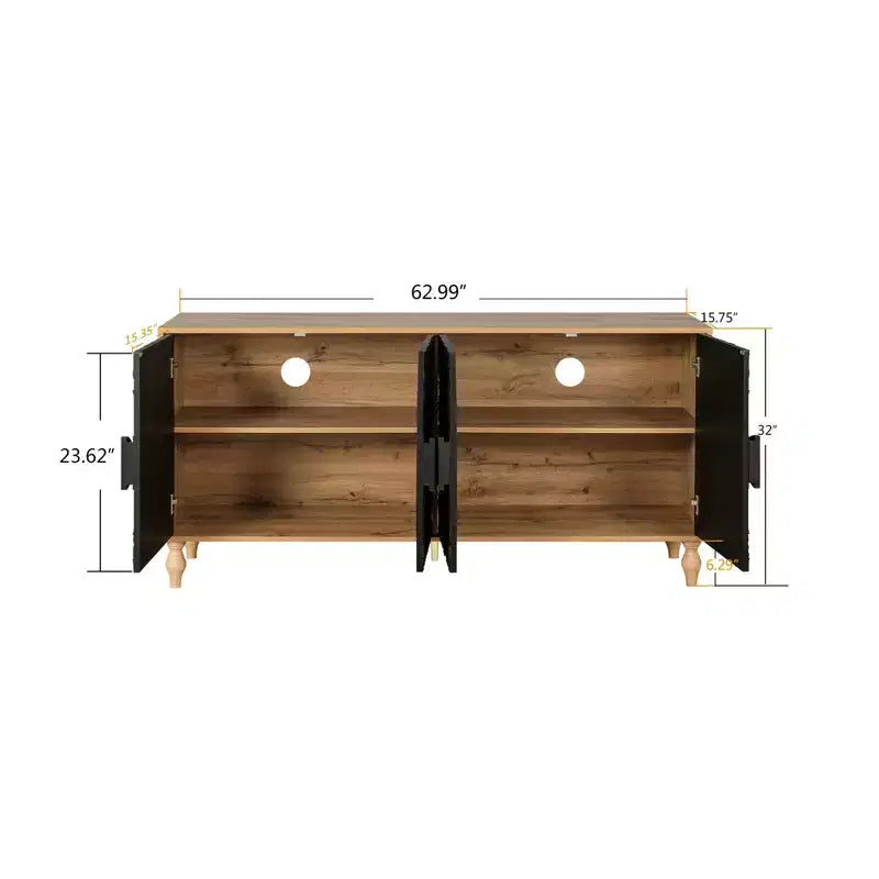 Meuble de Rangement avec Porte Sculptée Fleurie, Meuble d'Entrée avec Poignée Métallique, Buffet pour Salon