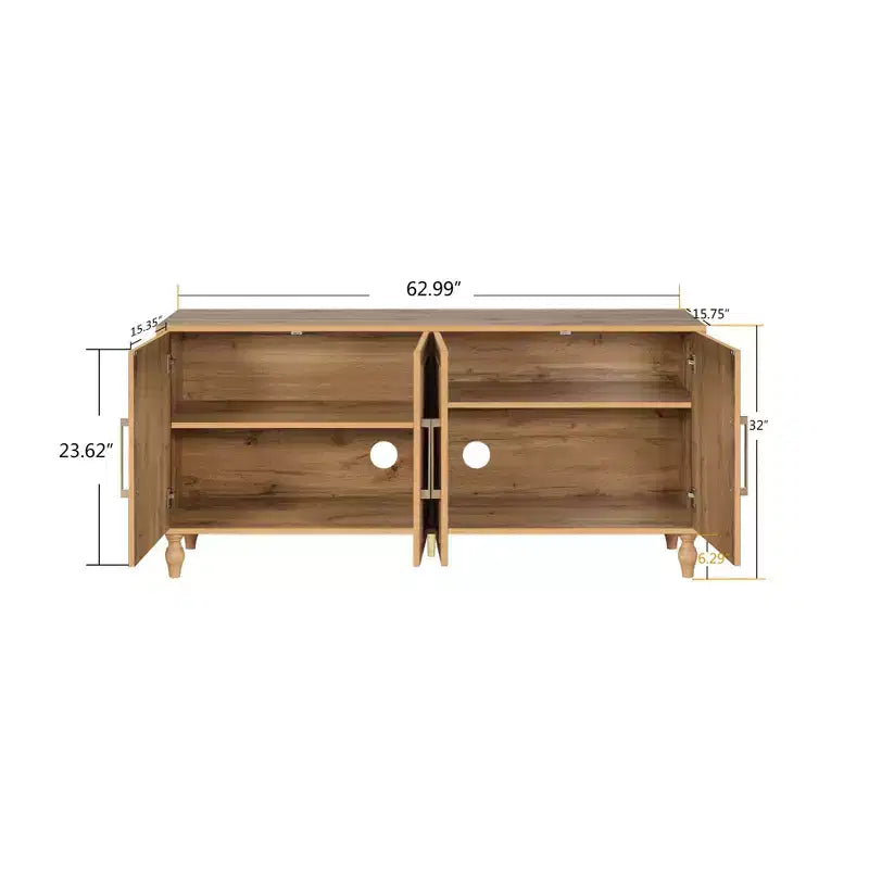 Meuble de Rangement avec Porte Sculptée Fleurie, Meuble d'Entrée avec Poignée Métallique, Buffet pour Salon