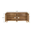 Meuble de Rangement avec Porte Sculptée Fleurie, Meuble d'Entrée avec Poignée Métallique, Buffet pour Salon