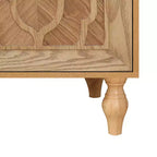 Meuble de Rangement avec Porte Sculptée Fleurie, Meuble d'Entrée avec Poignée Métallique, Buffet pour Salon