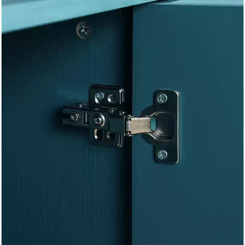 Meuble de Rangement avec Porte Sculptée Fleurie, Meuble d'Entrée avec Poignée Métallique, Buffet pour Salon