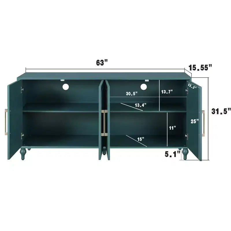 Meuble de Rangement avec Porte Sculptée Fleurie, Meuble d'Entrée avec Poignée Métallique, Buffet pour Salon