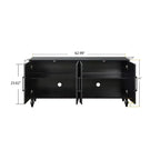 Meuble de Rangement avec Porte Sculptée Fleurie, Meuble d'Entrée avec Poignée Métallique, Buffet pour Salon