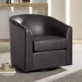 Fauteuil pivotant en similicuir gris foncé de 78 cm de large