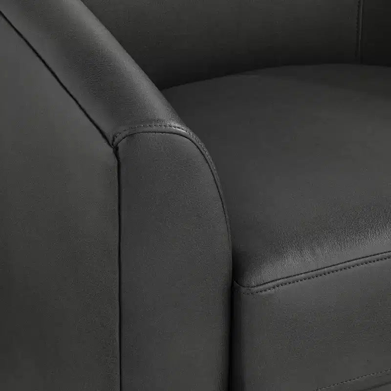Fauteuil pivotant en similicuir gris foncé de 78 cm de large