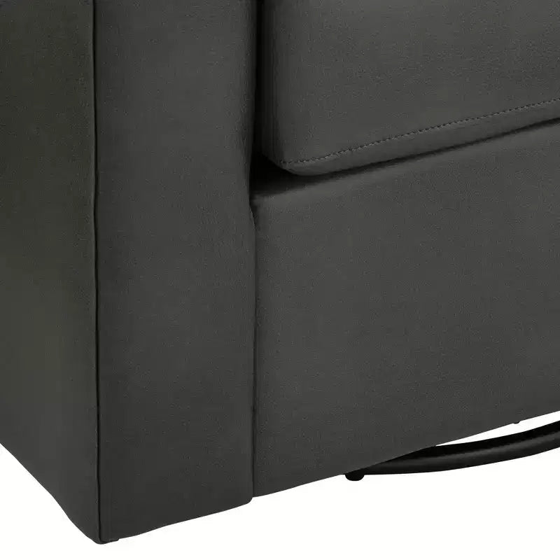 Fauteuil pivotant en similicuir gris foncé de 78 cm de large