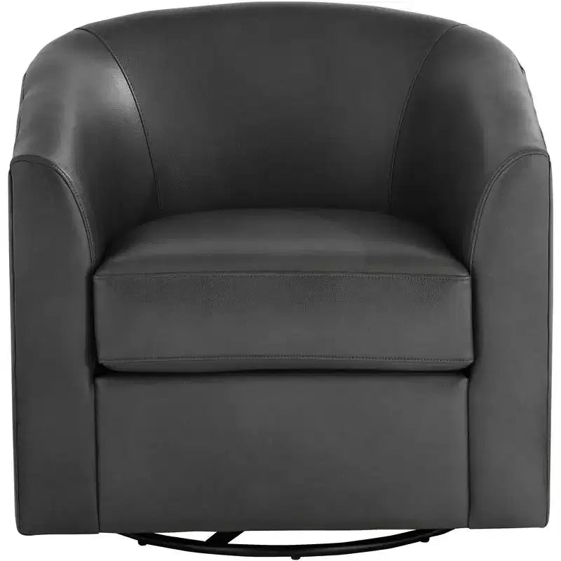 Fauteuil pivotant en similicuir gris foncé de 78 cm de large