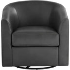 Fauteuil pivotant en similicuir gris foncé de 78 cm de large