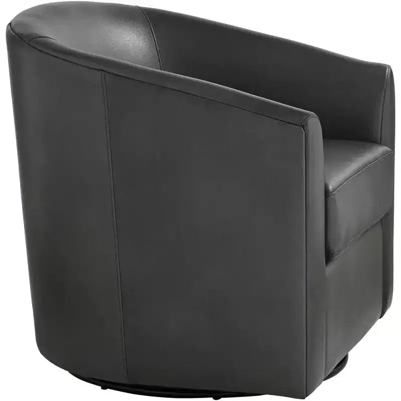 Fauteuil pivotant en similicuir gris foncé de 78 cm de large