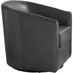 Fauteuil pivotant en similicuir gris foncé de 78 cm de large
