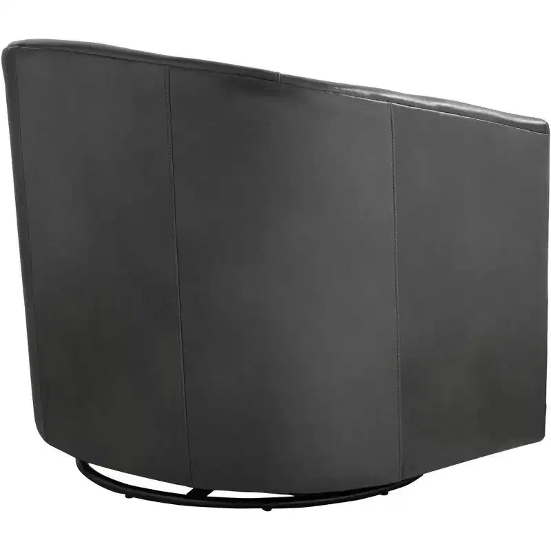 Fauteuil pivotant en similicuir gris foncé de 78 cm de large
