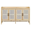Hostack Sideboard Buffet Cabinet with Rattan Doors and Storage for Entryway Dining Room Kitchen Living Room, Natural