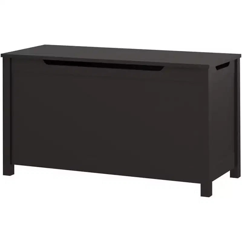 Coffre de rangement en bois pour jouets avec charnière de sécurité, Banc de rangement pour jouets pour enfants avec couvercle pour chambre, salle de jeux, salon, 80x33x42,5 cm Marron foncé