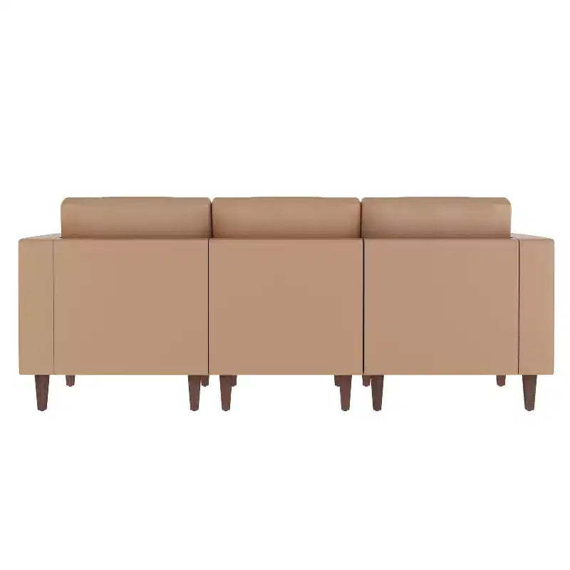 Canapé de réception rembourré avec 4 prises CA/2 ports USB/2 ports USB-C et pieds en bois de noyer avec patins réglables