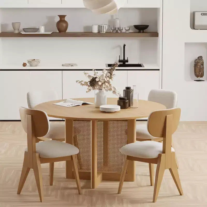 Chaises de salle à manger, pieds en bois naturel, pour salle à manger, lot de 2