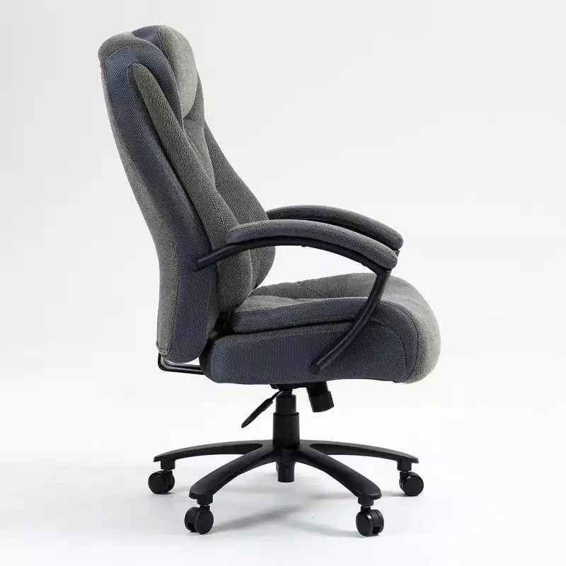 Fauteuil de bureau de direction avec surface en coton, dossier haut et roulettes, réglable en hauteur