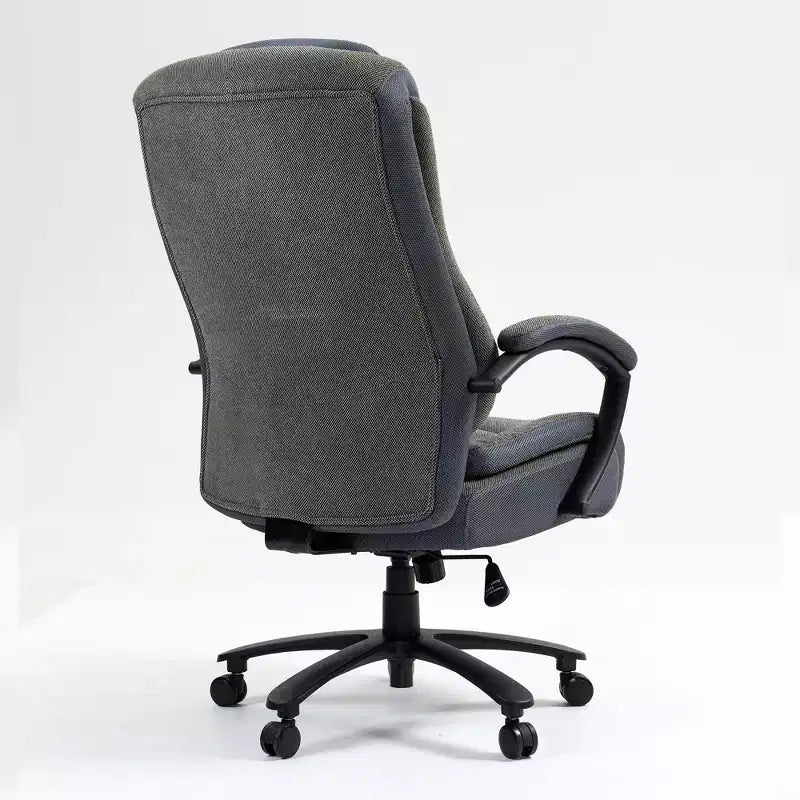 Fauteuil de bureau de direction avec surface en coton, dossier haut et roulettes, réglable en hauteur