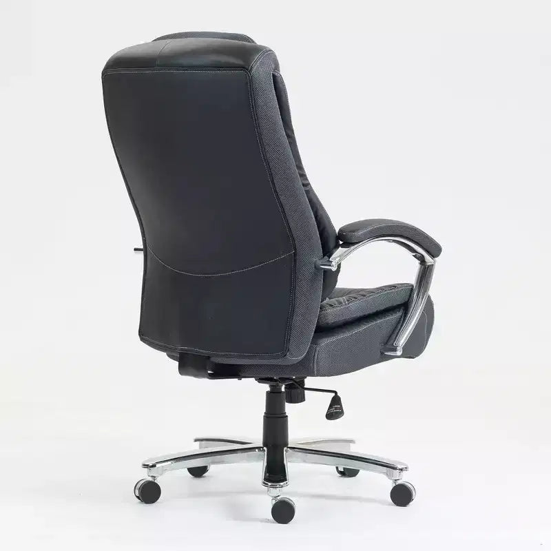 Fauteuil de bureau de direction avec surface en coton, dossier haut et roulettes, réglable en hauteur