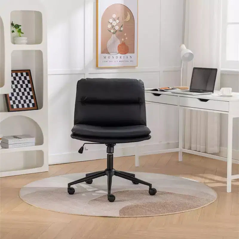 Chaise de bureau réglable en hauteur, chaise pivotante extra-large avec assise et dossier rembourrés, chaise d'ordinateur pour bureau, coiffeuse