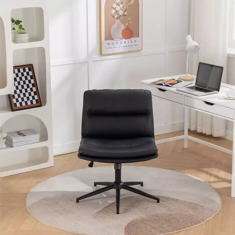 Chaise de bureau réglable en hauteur, chaise pivotante extra-large avec assise et dossier rembourrés, chaise d'ordinateur pour bureau, coiffeuse