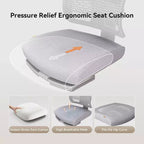 Chaise de bureau ergonomique avec repose-pieds et accoudoirs 4D, Grise