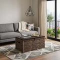 Table Basse en Bois Marron et Osier avec Fer 38