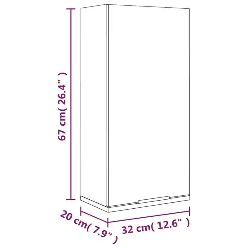 Meuble de salle de bain gris Sonoma en bois d'ingénierie 32x20x67 cm